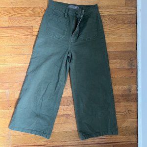 J. Crew Utility Wide Leg Pant in Olive - Size 25